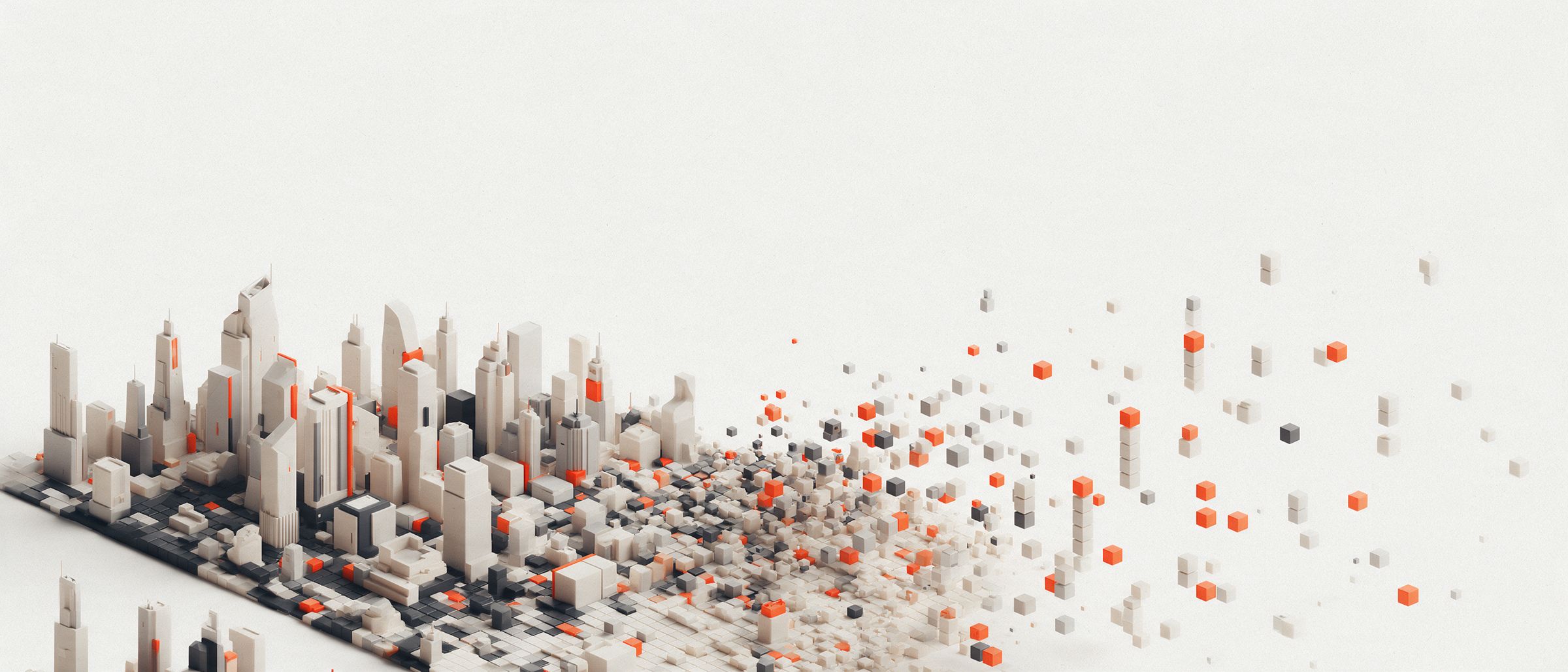 A city assembled from small cubes — FCA Studio